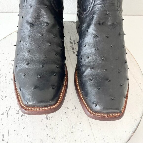 Rod Patrick Womens Cowboy Boots 9C Black Full Quill Ostrich Cowgirl Western EUC - Picture 6 of 12